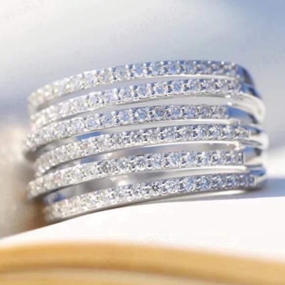 NEW💍6.4 CT 18K WHITE GOLD DIAMOND RING, CUTE RING, SHINY RING. - Picture 3 of 6